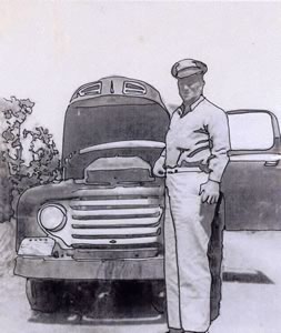 soldier with old car